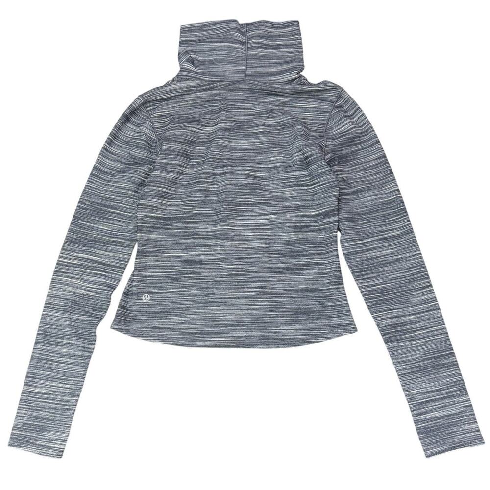 LULULEMON Melodic Movement Long Sleeve Size 8 Mini Space Dye Herringbone Heather - Picture 7 of 8